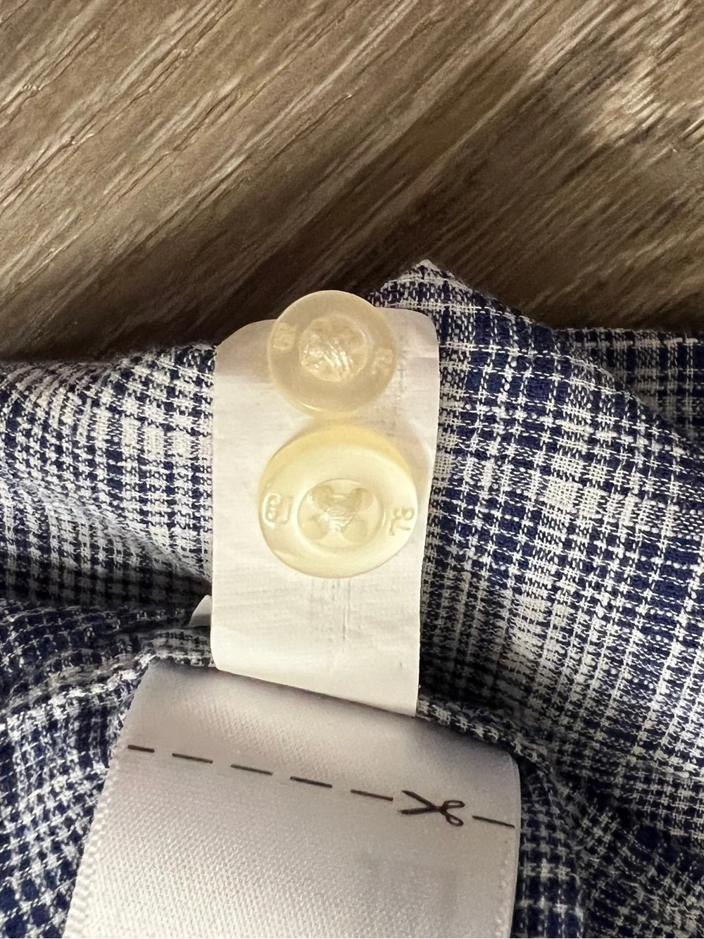 Banana Republic Men’s Light Blue and White Plaid Button-Down Shirt